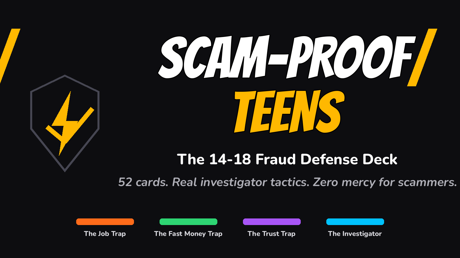 SCAM-PROOF TEENS: The 14-18 Fraud Defense Deck cover